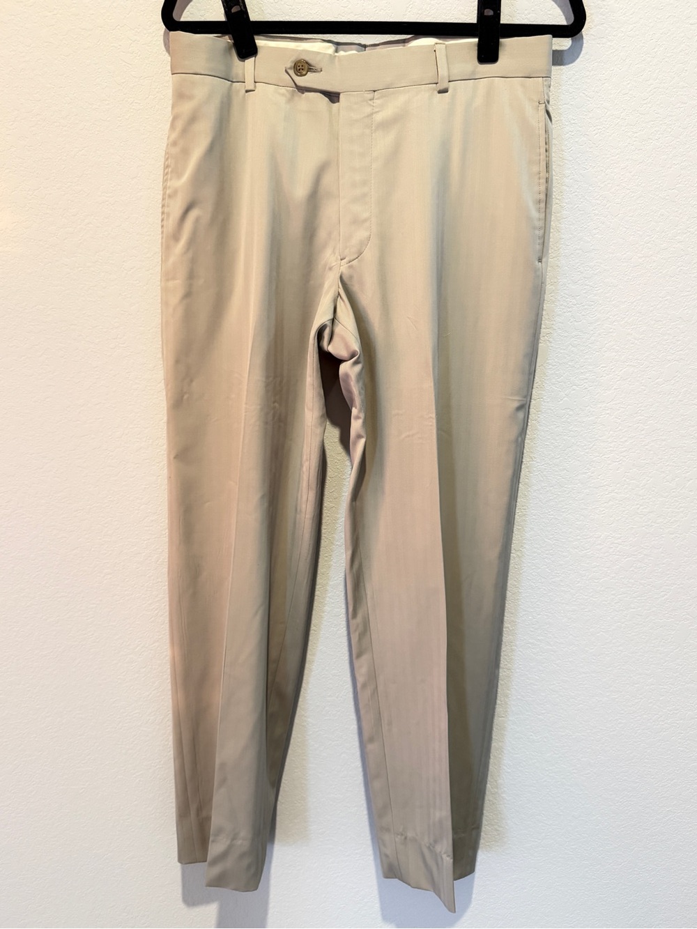Reserve Custom Pants Men 33x30 Tan Beige Reda Maior Super 150s Wool Italy Luxury